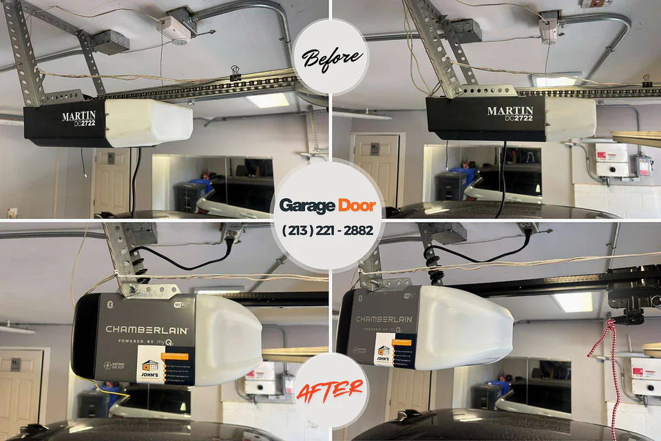 Before and after: garage door repair Oolitic, IN